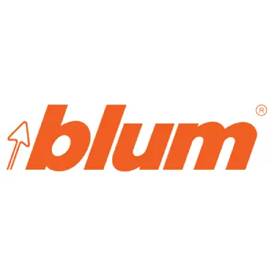 Blum logo - Premium modular kitchen fittings and materials used by LivLux Interiors in their interior projects in Chennai