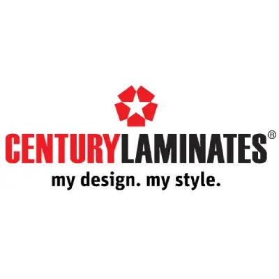 Century Laminates logo - High-quality lamination materials used by LivLux Interiors in their modular kitchen interior projects in Chennai