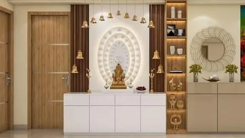 Vastu-Aligned Designs with Custom Sizes and Finishes for Pooja Room Design
